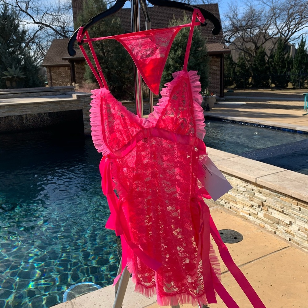 Pink and Red Teddy - stripper